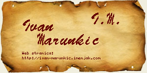 Ivan Marunkić vizit kartica